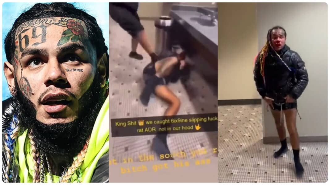 American rapper 6ix9ine was severely attacked in a Los Angeles gym.