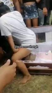 GHANAGOSSIPS A prostitute shows up at a faithful client's funeral and twerks on his body.