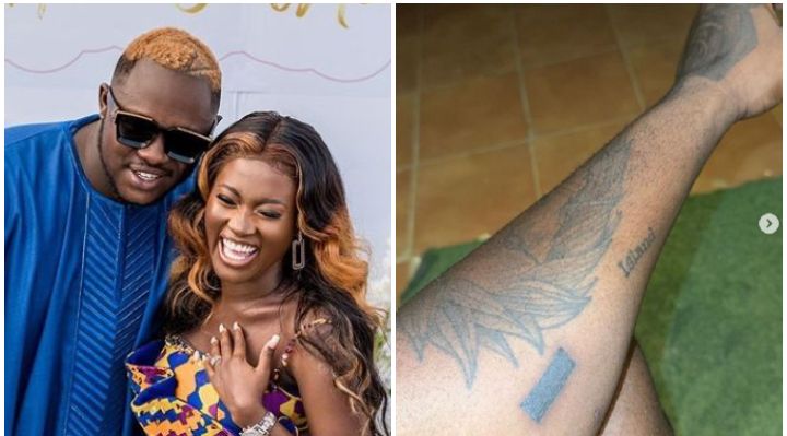 GHANAGOSSIPS Medikal covers tattoo of Fella Makafui on his hand after divorce
