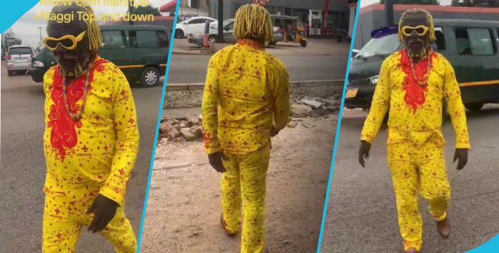 GHANAGOSSIPS Oboy Siki goes viral with his yellow-yellow outfit, Netizens react