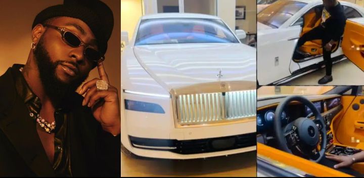 Only African Artist To Have This!! Davido Surprises His Fans With His Newly Acquired Rolls Royce Spectre