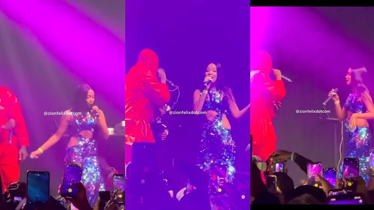 Watch the moment Sister Derby joins Medikal on stage for his O2 Arena amidst divorcing Fella Makafui