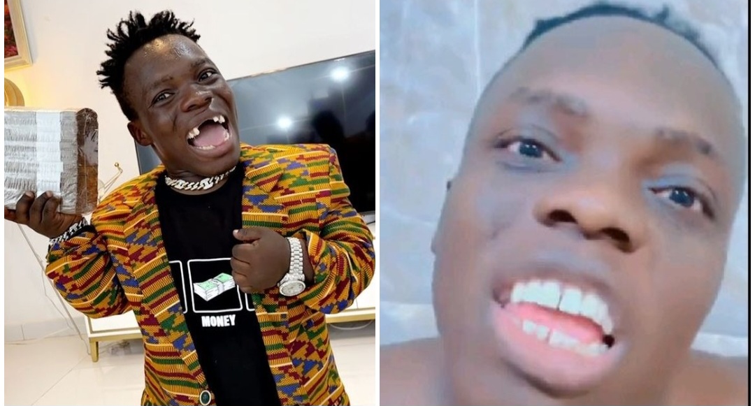 Shatta Bandle smiles as he flaunt his new looking teeth after dental restoration