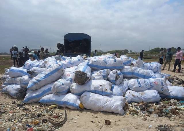 Huge amounts of drugs are destroyed by Ghana Police and the Judicial Service behind Osu Castle.